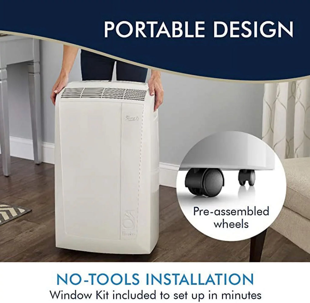 Restored DeLonghi 6,700 BTU (10,000 BTU ASHRAE) 3-Speed Portable Air Conditioner with Dehumidifier (Refurbished)