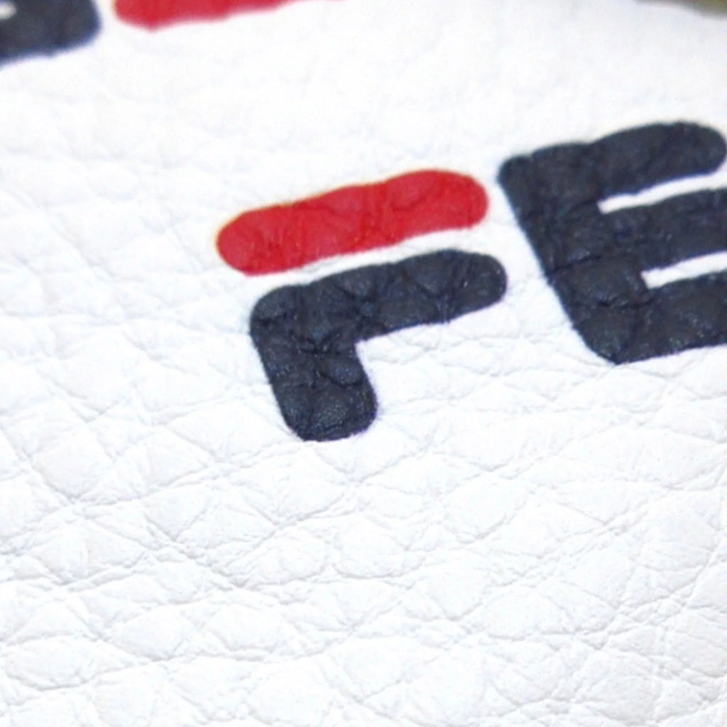Pre-Owned Authenticated Fendi Fila Mania Beaded Baguette Calf Leather White Shoulder Bag Unisex (Good)