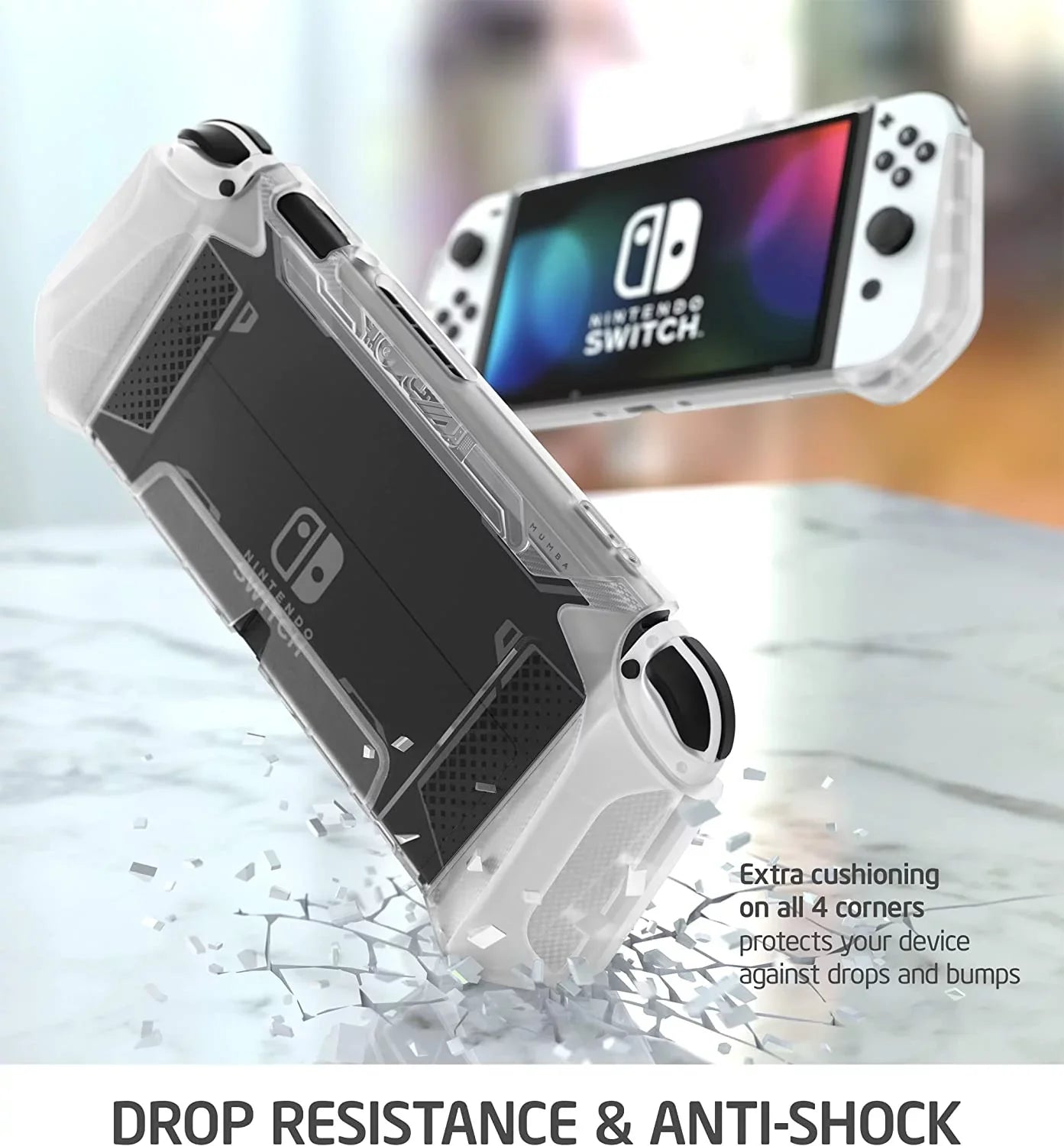Dockable Case for Nintendo Switch O 2021, [Blade Series] TPU Grip Protective Wrap Accessories Matching