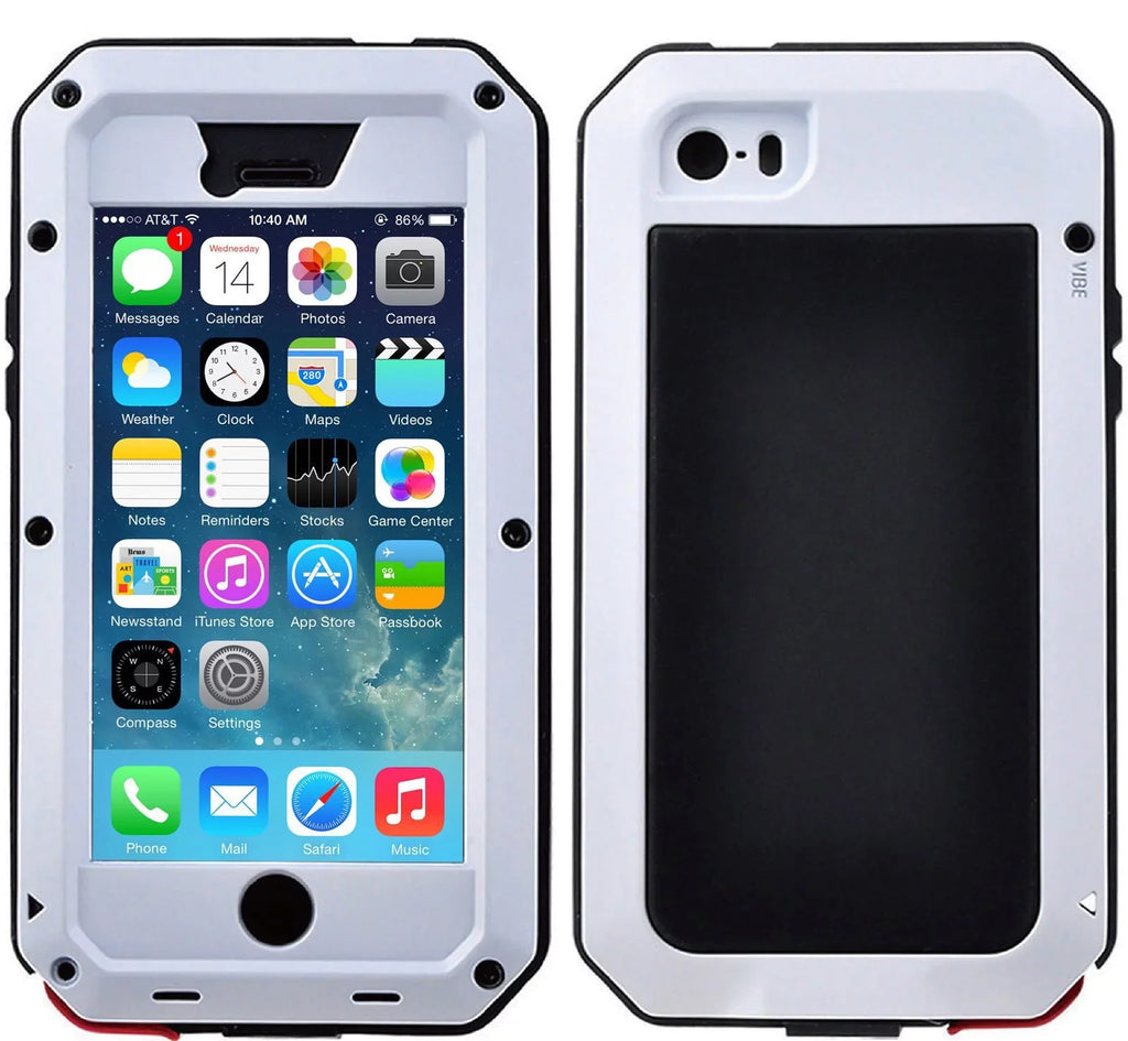 Gorilla Glass Aluminum Metal iPhone 6s Plus Case (White) Heavy Duty Military Grade Shockproof and Scratch Impervious Protection, Rugged Outdoor Travel
