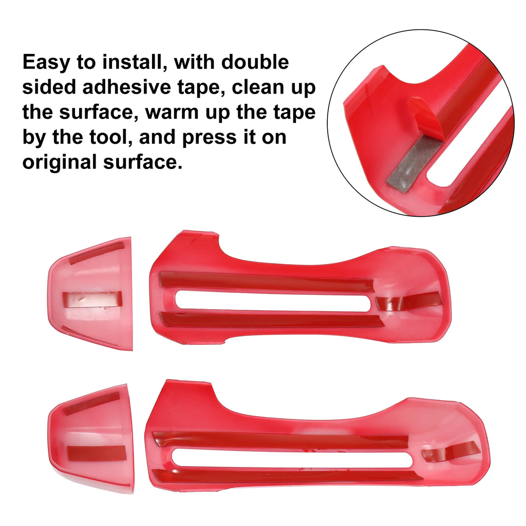 Red Door Handle Trim Wrap Kit and Tailgate Handle Coating for Jeep Wrangler JL JLU 2 & 4 Doors 2018-2021