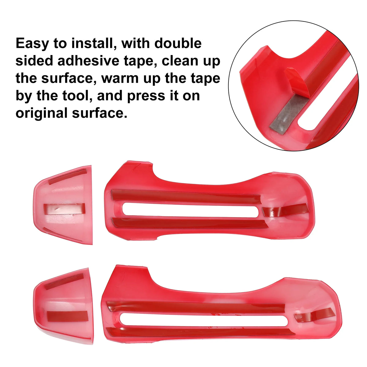 Red Door Handle Trim Wrap Kit and Tailgate Handle Coating for Jeep Wrangler JL JLU 2 & 4 Doors 2018-2021