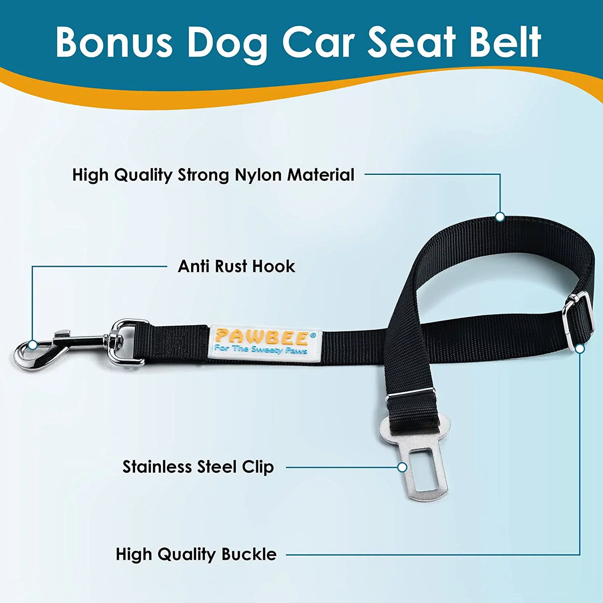 PAWBEE Dog Car Seat Protection – Nonslip & Scratchproof Dog Seat Wrap for Cars – Waterproof Car Seat Protection for Dogs with Bonus Car Seat Belt – SUV, Trucks & Car Hammock for Dogs with Front Mesh Window