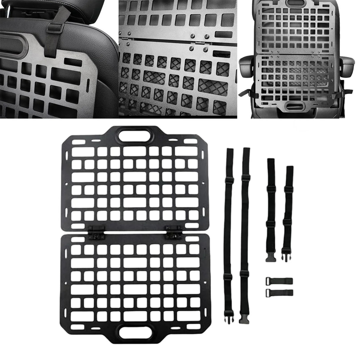 funtasica Auto Seat Back Organizer Modular Storage Molle Panel Car Seatback Hanging Plate Auto Seat Panel for Automotive Truck Parts