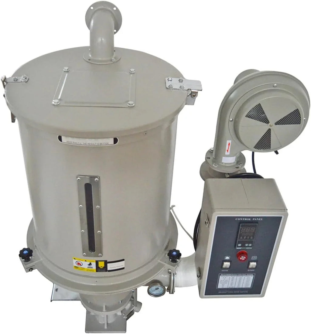 EQCOTWEA Plastic Dryer Plastic Dehumidifier Hopper Type 55lbs Capacity for PP PE ABS PVC 220V 25KG