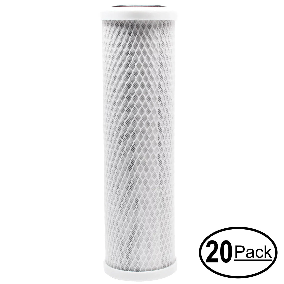 20-Pack Replacement for GE GXRM10GBL Activated Carbon Block Filter - Universal 10 inch Filter for GE REVERSE OSMOSIS FILTRATION SYSTEM - Denali Pure Brand