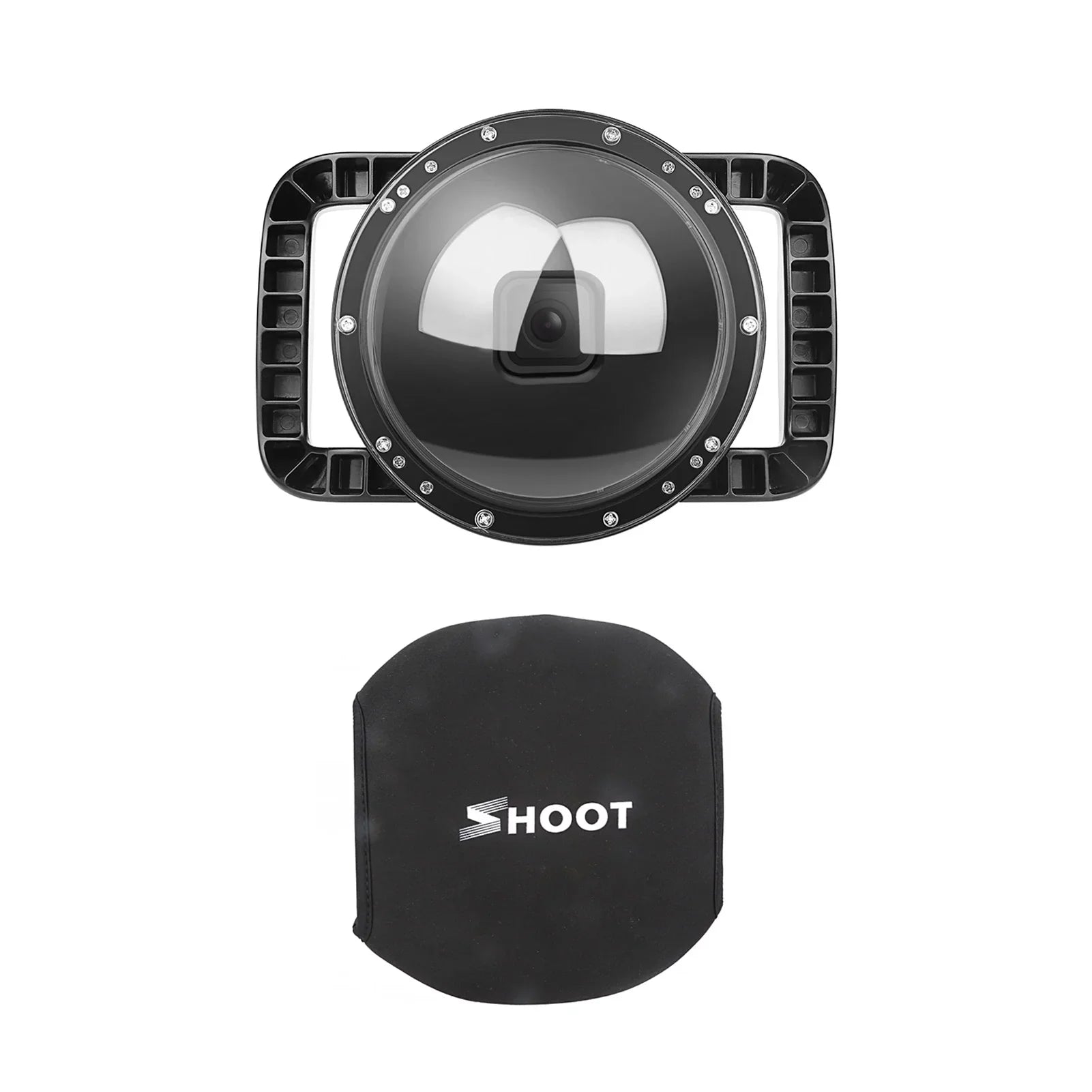 SHOOT Dome Port,10 Case Camera Port Waterproof Case Dual Handle Port Camera Dual Handle Case 45m Port 9 Camera 45m Waterproof 180° ERYUE Mashem Camera ive Case ZDHF