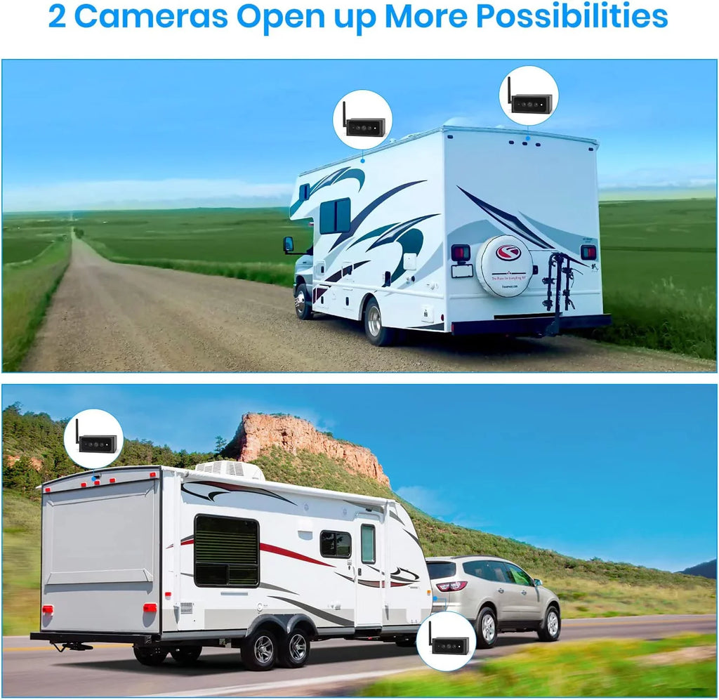 AUTO-VOX 1080P RV Backup Camera Wireless for Solar4 Only,No Wires Installation Rear View Camara, IR Night Vision Back up Camera System for Car,Truck