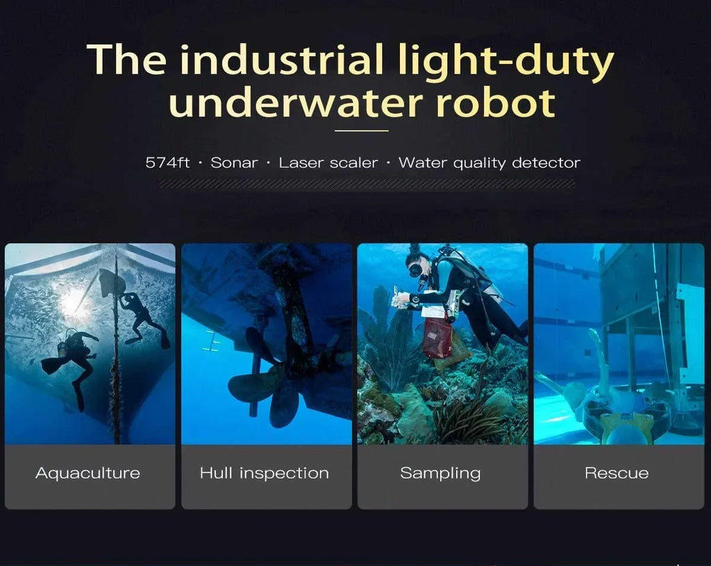 200M Titan T1 Pro Professional Underwater Drone ROV Robot with 4K Camera Remote Control Real-time Steaming