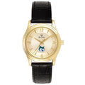Women's Bulova Gold/Black Georgia College Bobcats Stainless Steel Watch with Leather Band