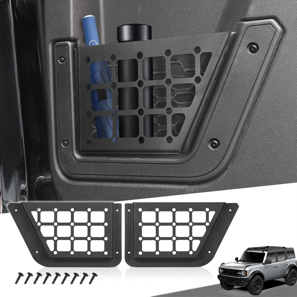MFC 2Pcs Rear Door Storage Pocket Side Organizer Box Fitting with for Ford Bronco Accessories
