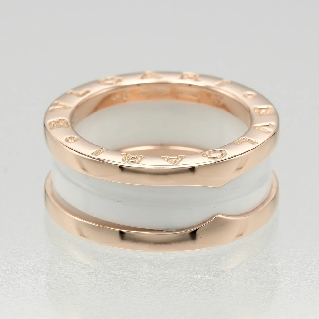 Pre-Owned Bvlgari BVLGARI B Zero One Ring K18 PG Pink Gold Ceramic Approx. 7.22g I112223130 (Good)
