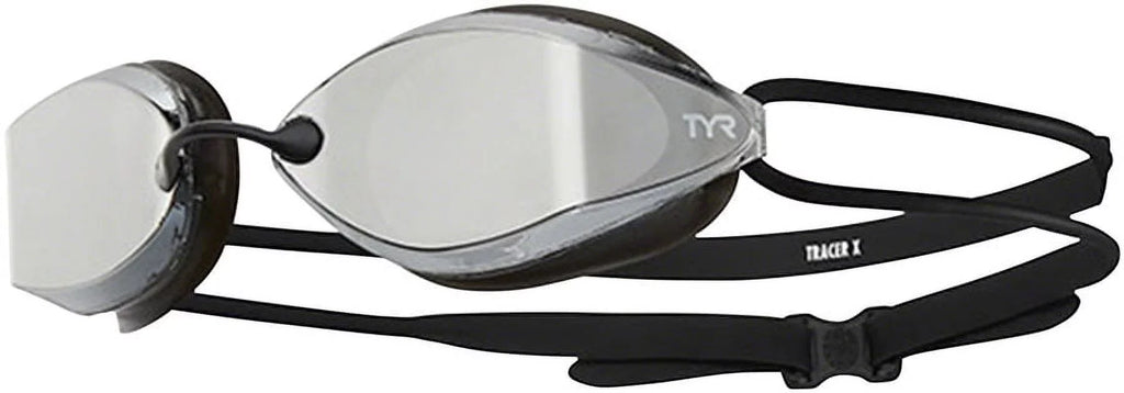 TYR Tracer X Racing Mirrored Goggle BLK Frame/Silver Gasket/Silver Metallic Mirror Lens