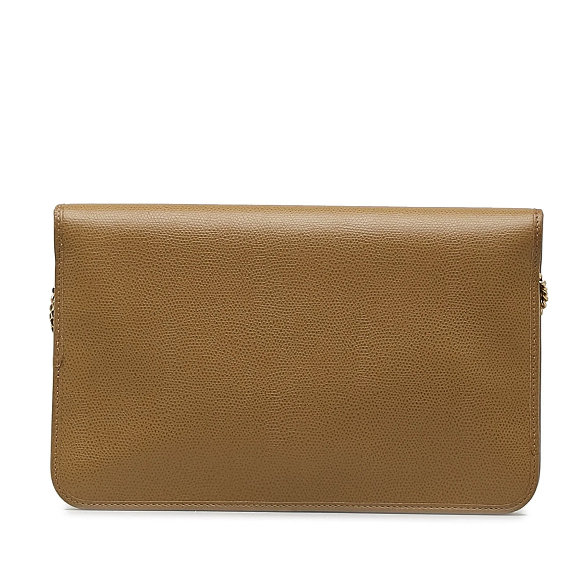 Pre-Owned Authenticated Dior Chain Crossbody Calf Leather Brown Crossbody Bag Unisex (Good)