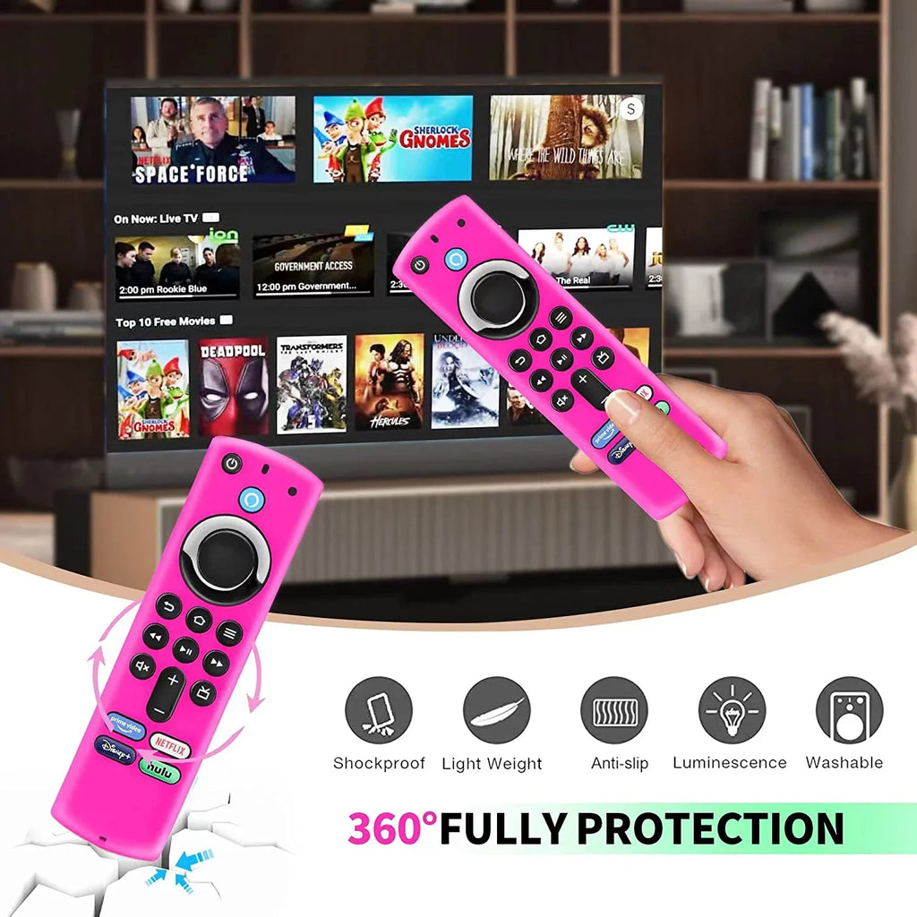 [3 Pack] Amazon Firestik Remote Protection Gen 4k/4k Max Glowing Firetv Protection with Alexa Voice Remote Case Upgrade