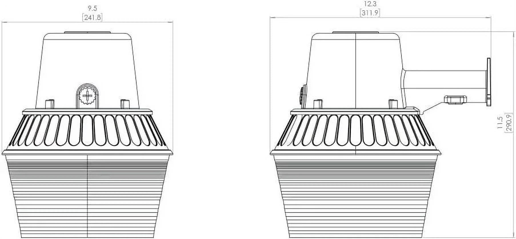 HALO 65-Watt Equivalent, Integrated LED, Metal, Area Light, 4000K, Light Gray