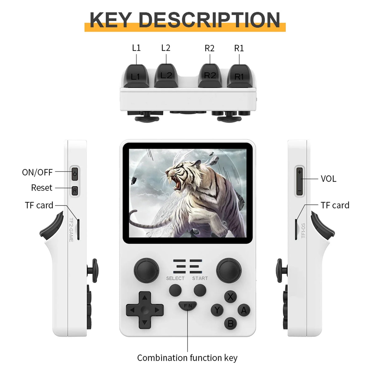 RGB20S Game Console, Open Source System, 15000+ Games, 3.5 inch IPS Screen