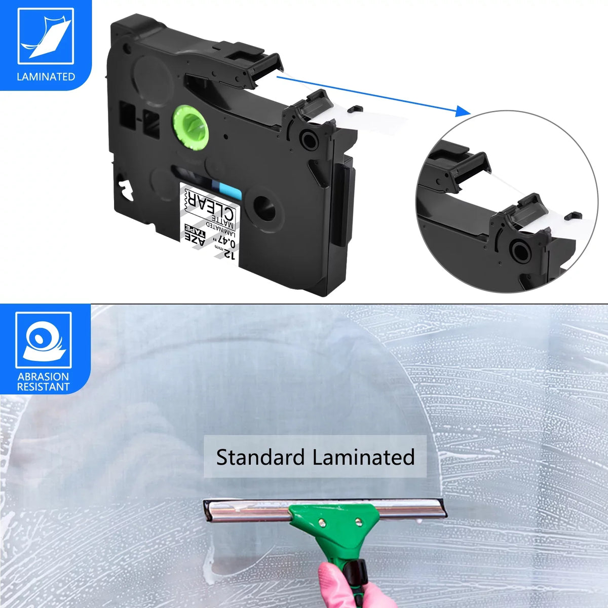GREENCYCLE 10PK Suitable for Brother P-touch Black on Matte Clear 12mm 0.47" TZe-M31 TZ-M31 TZM31 TZeM31 Laminated Label Tape