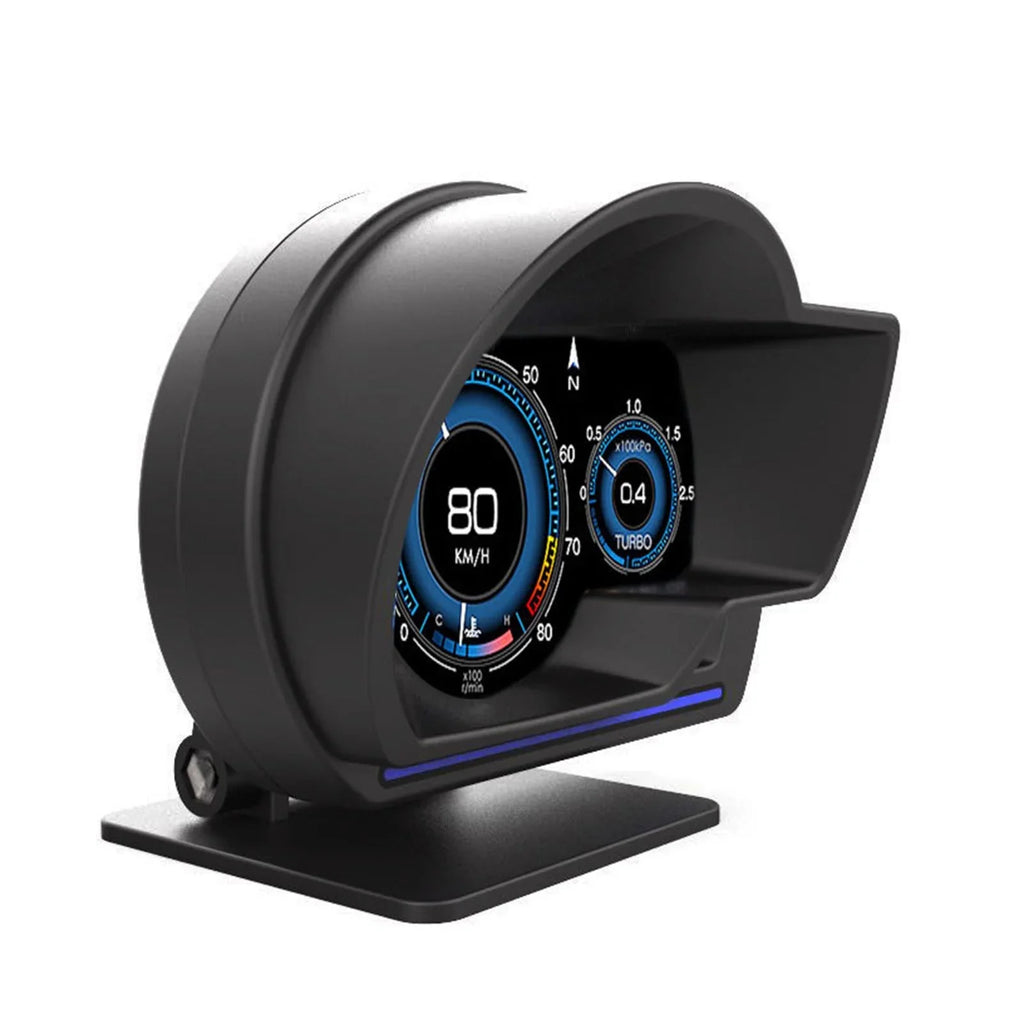 Car HUD Display, OBDⅡ+GPS Smart Gauge High Definition Speedometer Car Diagnostic Tool OBD Fault Code Elimination Safe Driving Computer Overspeed Fault Alarm for All Vehicles
