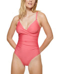 Calvin Klein ENERGY CORAL Twist-Front Tummy-Control One-Piece Swimsuit, US 4