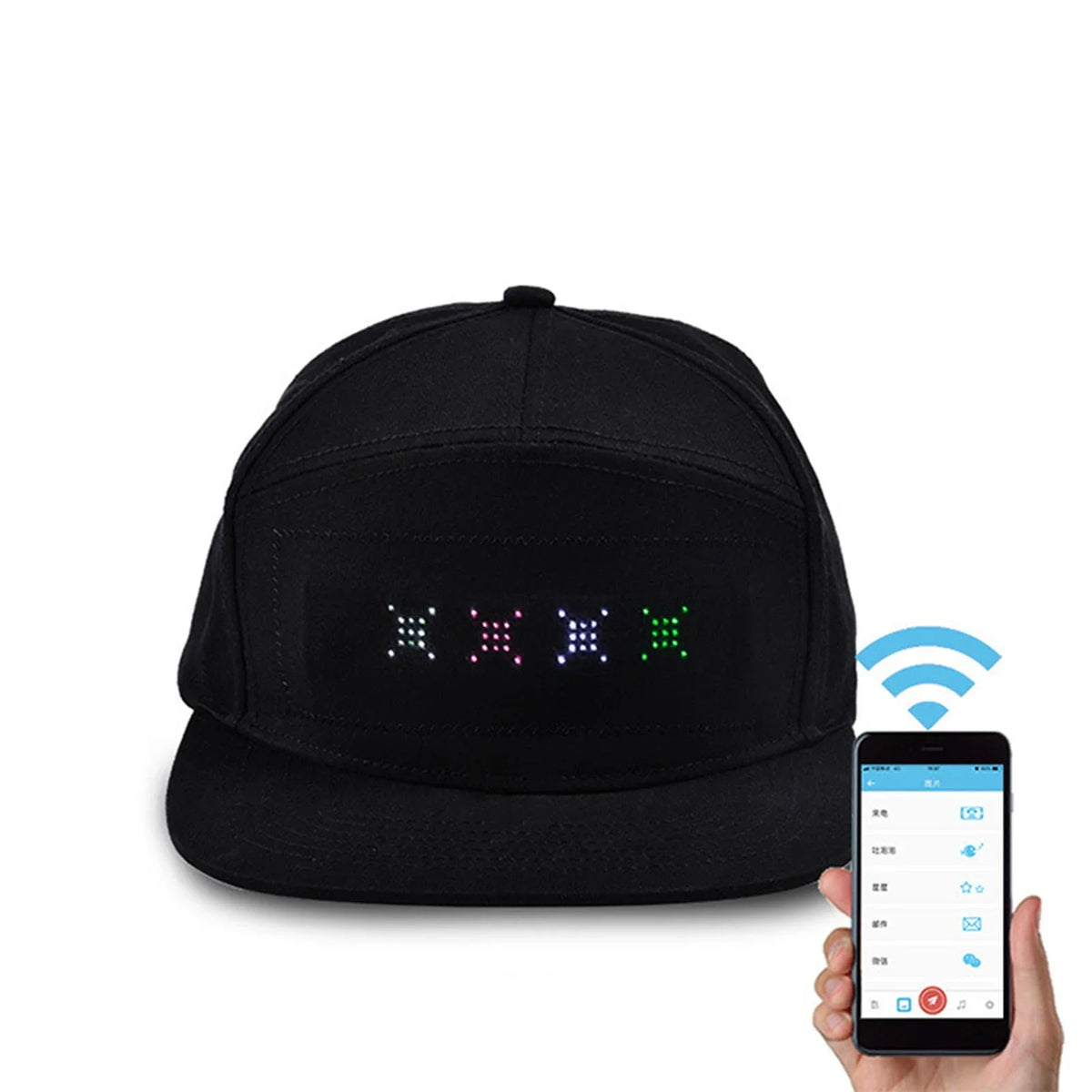 Color Display Hat Bluetooth Editing Tongue Hat Luminous Advertising Hat Sunshade Hat Women Ponytail Beach Cowboy Hats for Women Women's Hats Camping Hats Summer Fedora Happily Ever after Beach