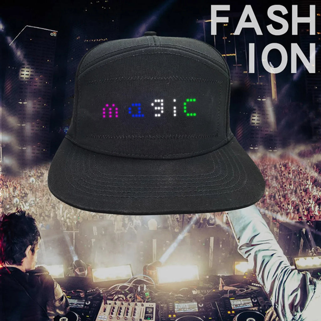 Color Display Hat Bluetooth Editing Tongue Hat Luminous Advertising Hat Sunshade Hat Women Ponytail Beach Cowboy Hats for Women Women's Hats Camping Hats Summer Fedora Happily Ever after Beach