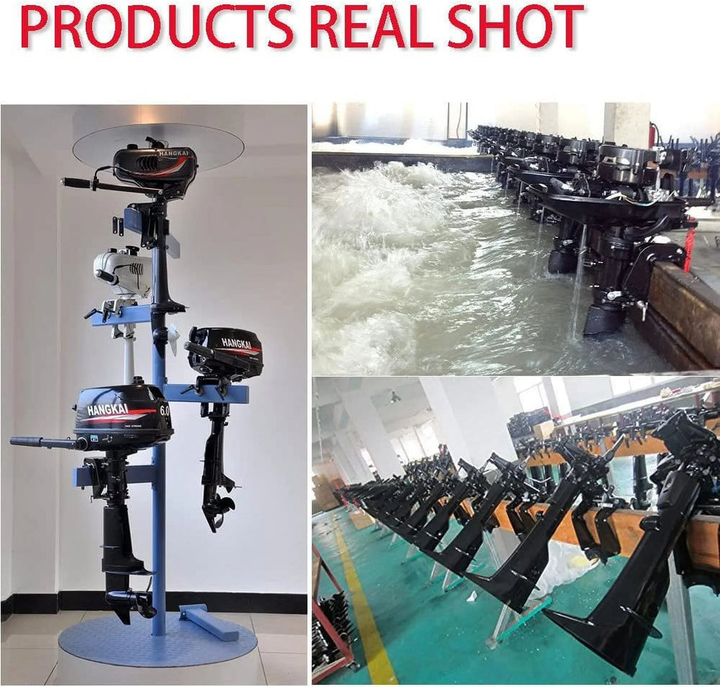 MONIPA 6 HP 2-Stroke Outboard Motor Tiller Shaft Inflatable Fishing Watercraft Marine Engine Water Cooling CDI System