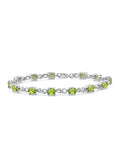 JewelersClub 6 1/4 Carat T.G.W. Peridot And White Diamond Accent Sterling Silver Bracelet