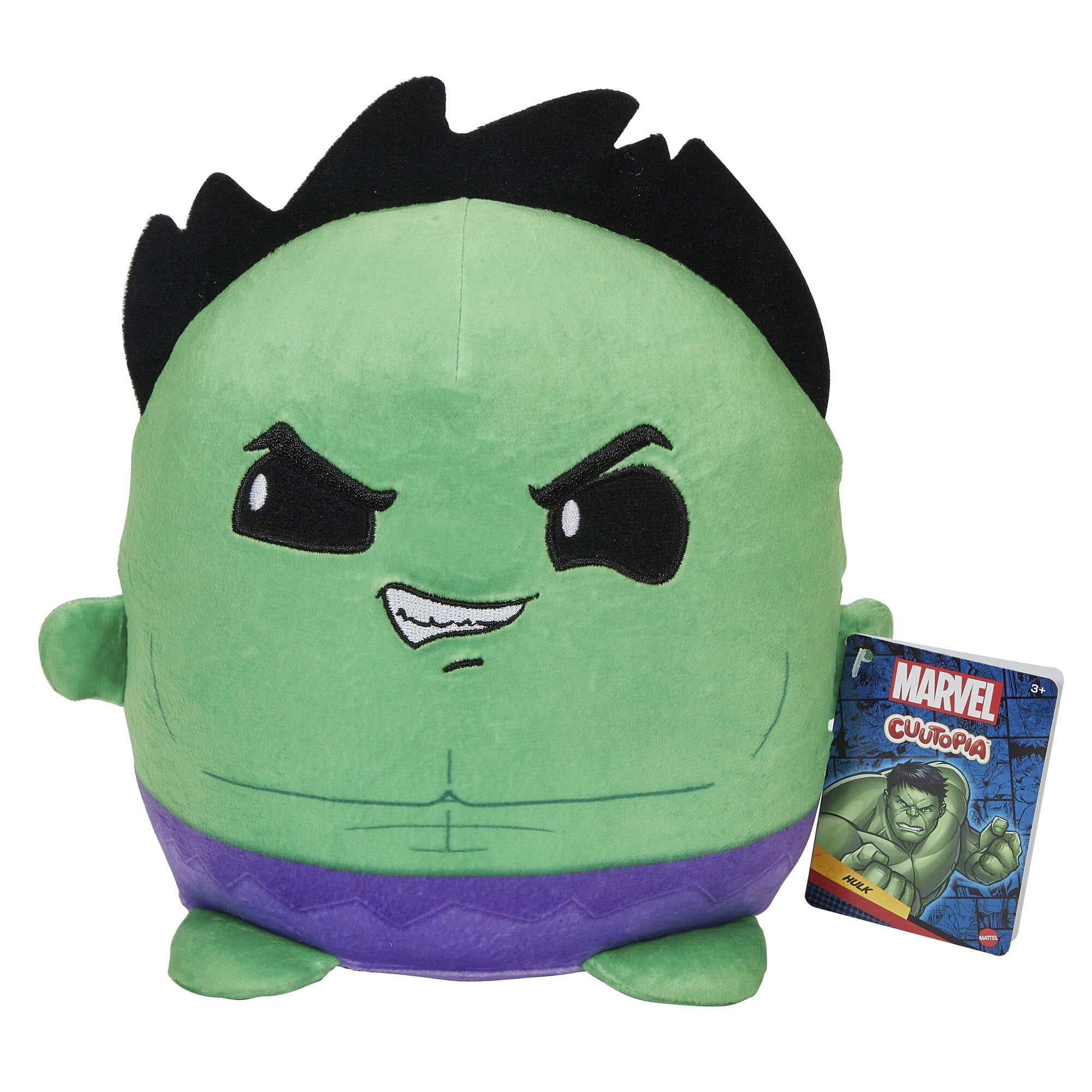 Marvel Cuutopia Hulk Plush Character, 7-in Soft Rounded Pillow Doll for 3 Years & Up