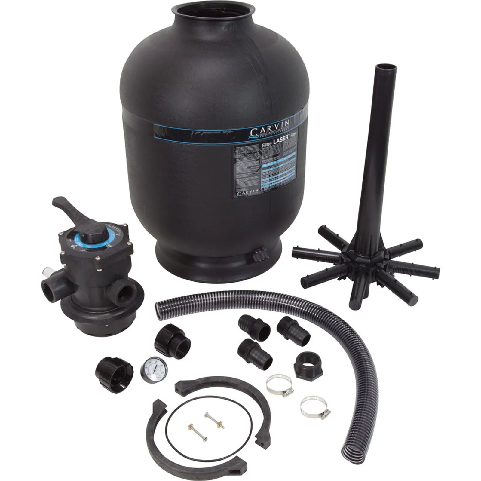 Sand Filter, Carvin Laser L192C-7C, Top Mt, 19", 1-1/2" Valve