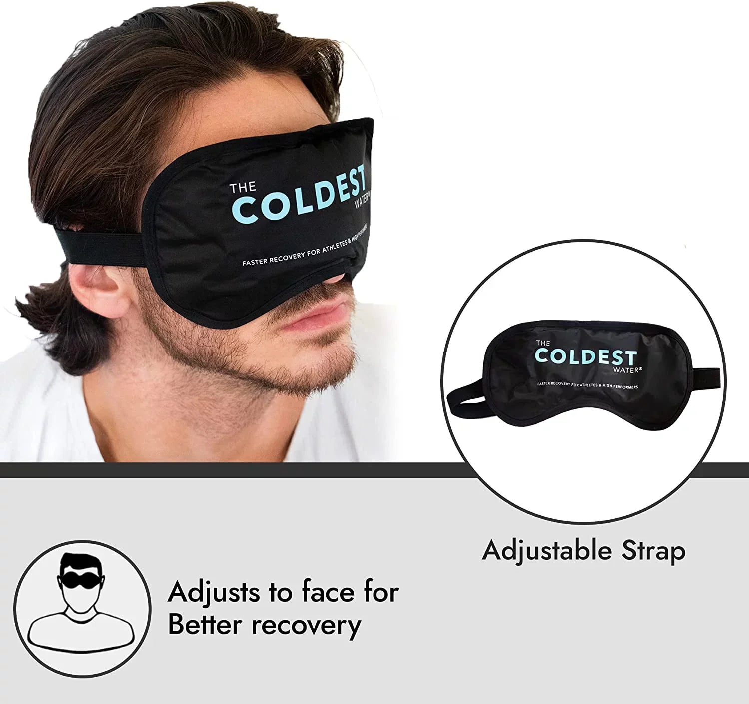 Coldest Cooling Eye Mask Gel Eye Mask Reusable Cold Eye Mask for Puffy Eyes, Eye Ice Pack Eye Mask with Soft Plush Backing for Dark Circles, Migraine, Stress Relief