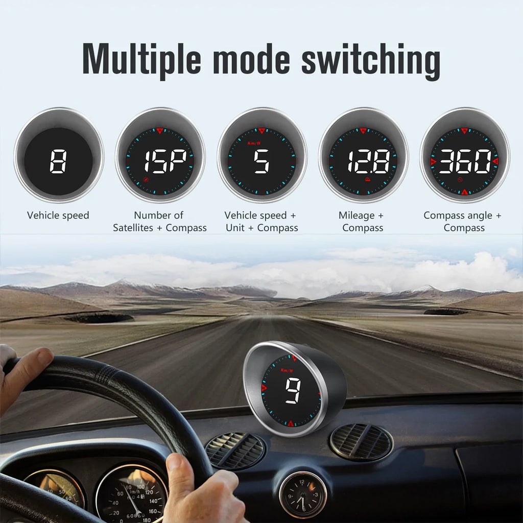 Meterk Car Head-up Display Digital Speedometer Display Driving Mileage, Compass Angle, Overspeed Alarm and Fatigue Driving Alarm