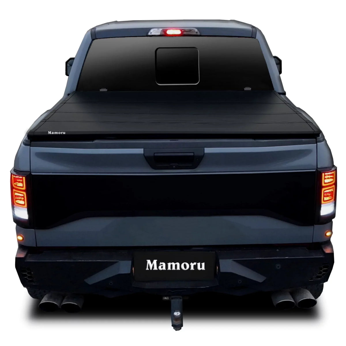 Mamoru Hard FRP Quad-Fold Solid Tonneau Wrap Suitable with 2016 2017 2018 2019 2020 2021 2022 2023 Tacoma 6' / 73.7" Truck Bed Protection | Fit for Deck Rail System