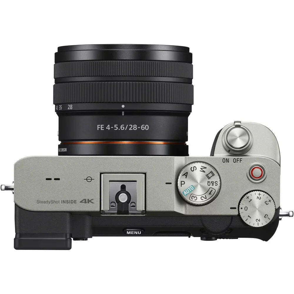 Sony a7C Mirrorless Camera (Silver) with 28-60mm Lens+24mm f/2.8 G Lens +Flash- Kit