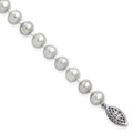Auriga 925 Sterling Silver Rhodium 6-7mm Grey Fwc Pearl Bracelet 7.25inch for Women