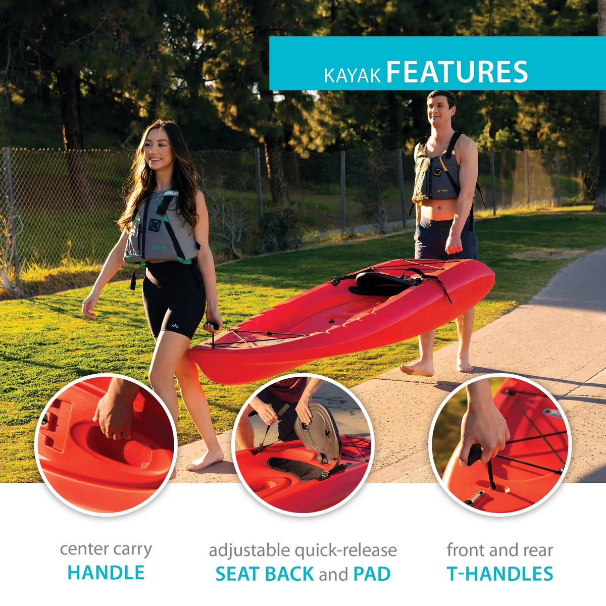 Lifetime Hydros 101 Kayak, Fire Red (91234)