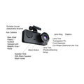 Dazzduo Support Dashcam Motion 1080 P DVR Driving Camera Dash Recording DOYING Screen 1080 2 Camera-B Loop & 1080 2 XIXIAN Detection One-Key 2 Inch Night-Vision , Rear Front Recorder Lock HUIOP Inside
