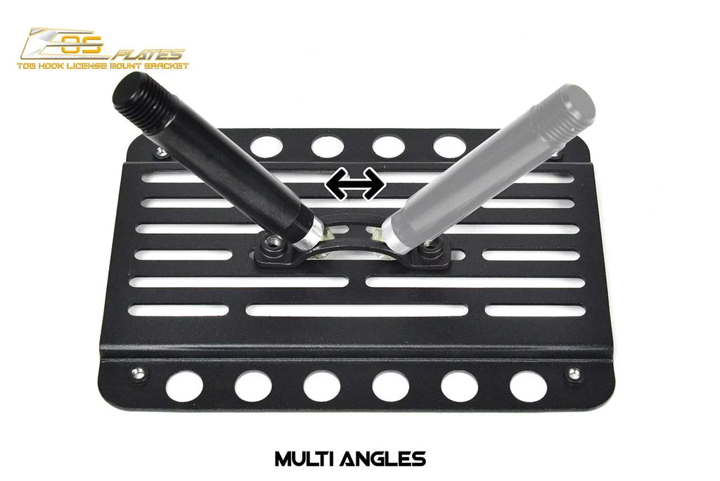 Extreme Online Store Replacement for 2009-2015 Mazda Miata NC | EOS Plate Version 2 Full Sized Front Bumper Tow Hook License Relocator Mount Bracket Tow-230-V2
