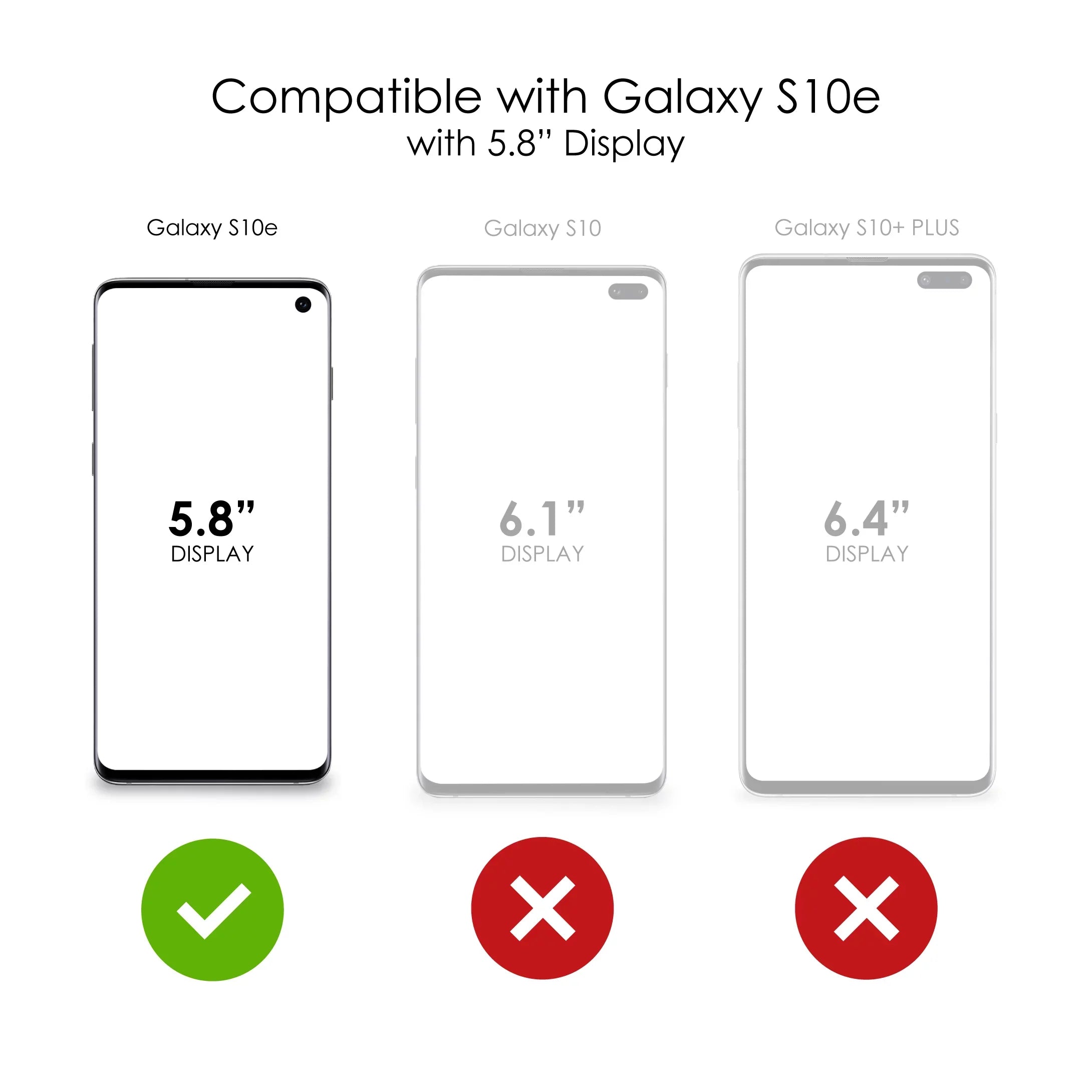 DistinctInk Clear Shockproof Hybrid Case for Samsung Galaxy S10e (5.8" Screen) - TPU Bumper Acrylic Back Tempered Glass Screen Protector - Cross Heart - Faith Hope Love