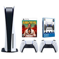 Sony Playstation 5 Disc Version Console with Extra White Controller, Surge FPS Grip Kit With Precision Aiming Rings and Far Cry 6 Bundle
