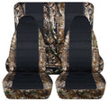 Coating Fitting with 1997-2002 Jeep Wrangler TJ Camo 2door Seat Wrap Woods Camouflage and Black - Full Set Front & Rear