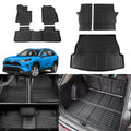 Fit 2019 2020 2021 2022 2023 Toyota Rav4 Floor Mats TPE Cargo Liner All Environment Rear Trunk Mat for Toyota Rav4 Accessories (Backrest Mats+Cargo Liner+Floor Mats)