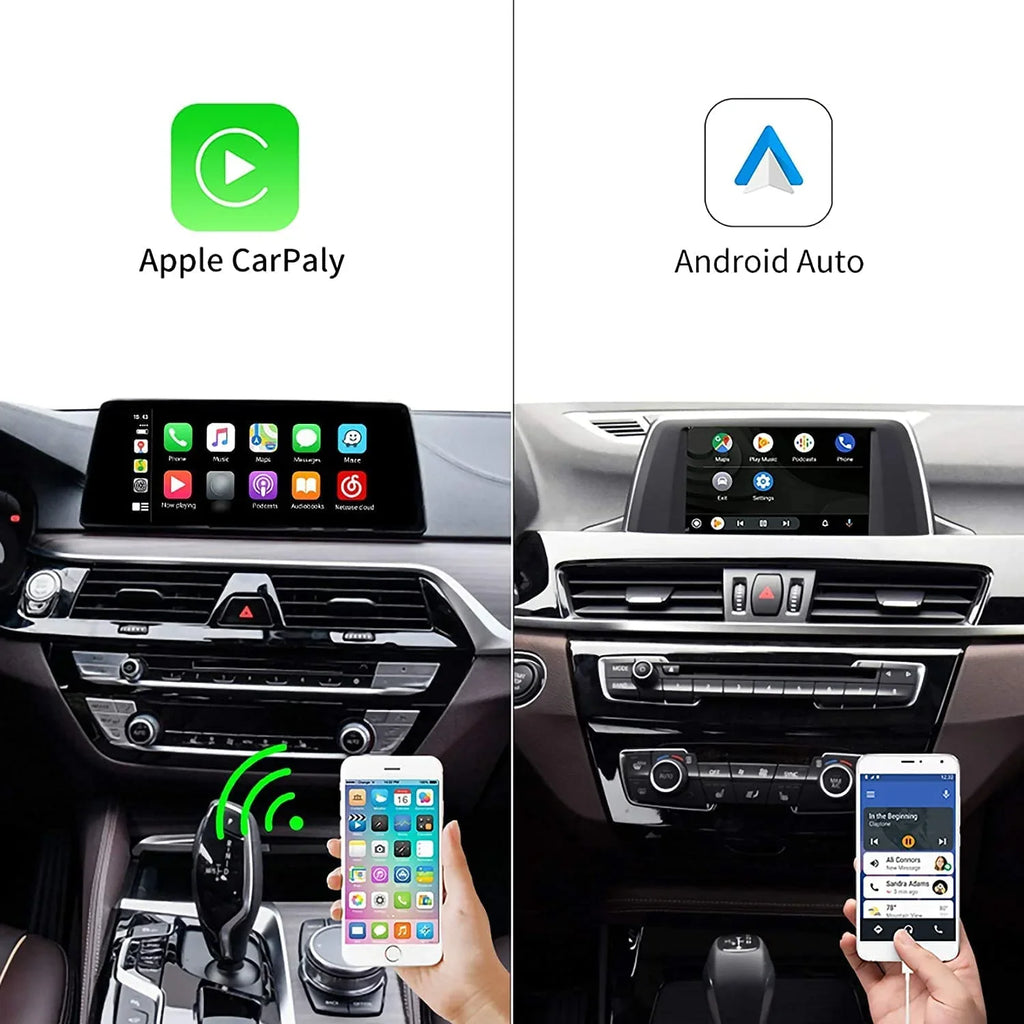 Road Top Wireless Carplay Retrofit Kit Decoder for BMW 1 3 5 6 7 Series X1 X3 X5 X6 CIC System 2008-2012, Support Wireless Android Auto, Mirrorlink, YouTube