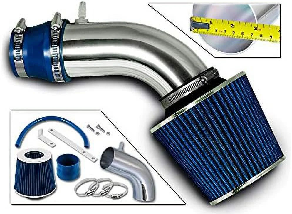 Rtunes Racing Short Ram Air Intake Kit + Filter Combo BLUE Matching For 12-15 Kia Rio / 11-13 Hyundai Accent 1.6L / 12-13 Hyundai Veloster Gdi 1.6L Engine / 11-13 Hyundai Elantra 1.8L â€¦