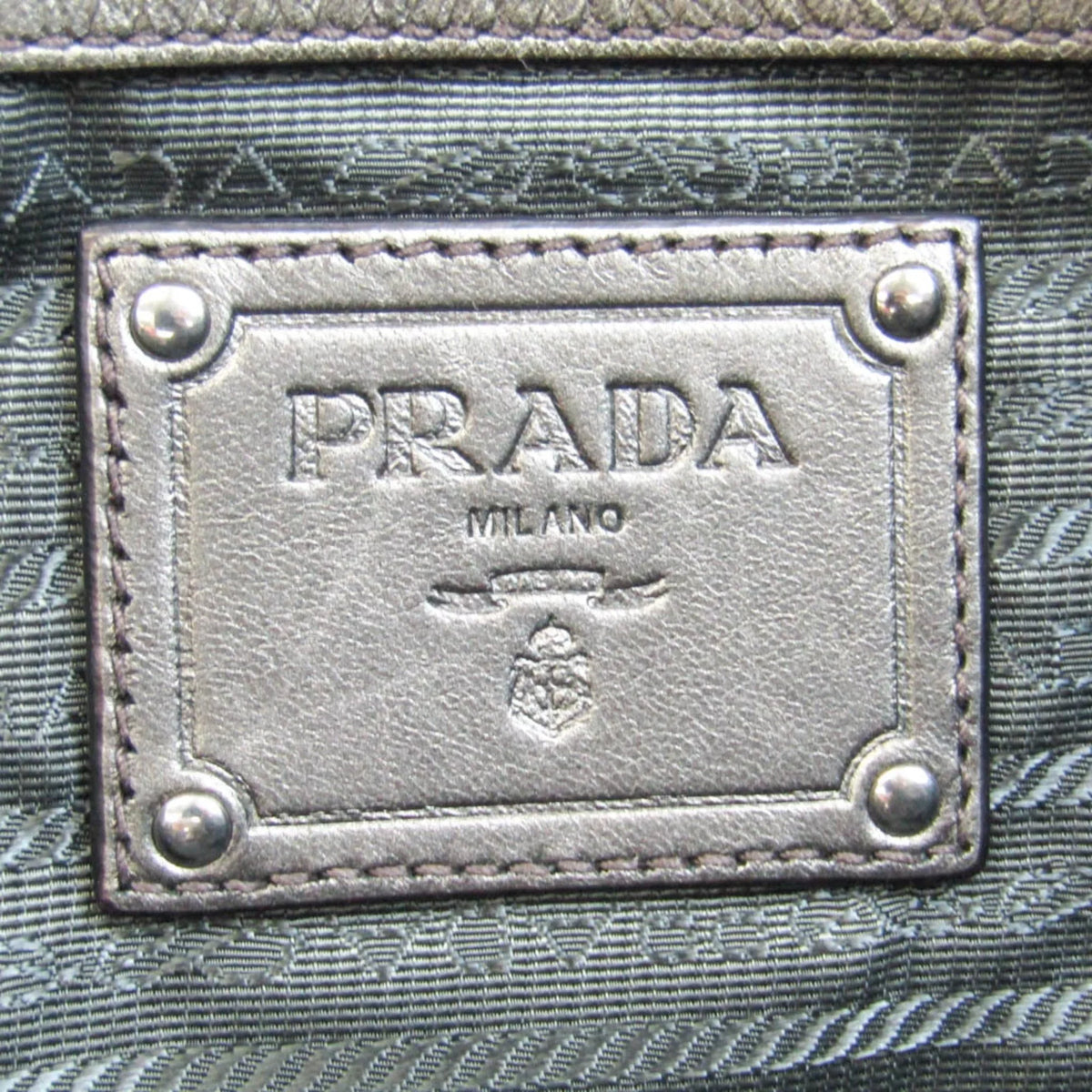 Pre-Owned Prada BR4007 Women's Tessuto,Leather Tote Bag Bronze,Gray (Good)
