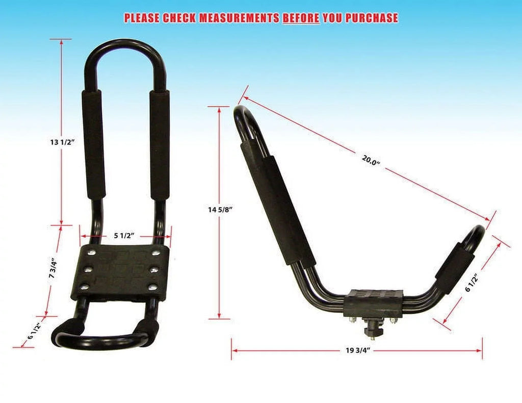 Folding Kayak Rack Stainless Steel Roof Mounted J-style Carrier Rack by Pack'em Racks - 2 Sets