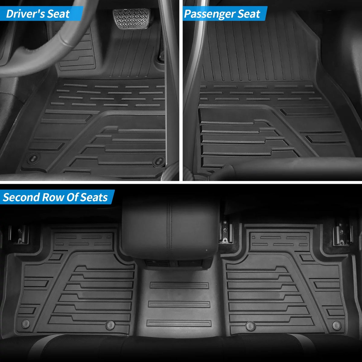 Fit 2019 2020 2021 2022 2023 Toyota Rav4 Floor Mats TPE Cargo Liner All Environment Rear Trunk Mat for Toyota Rav4 Accessories (Backrest Mats+Cargo Liner+Floor Mats)