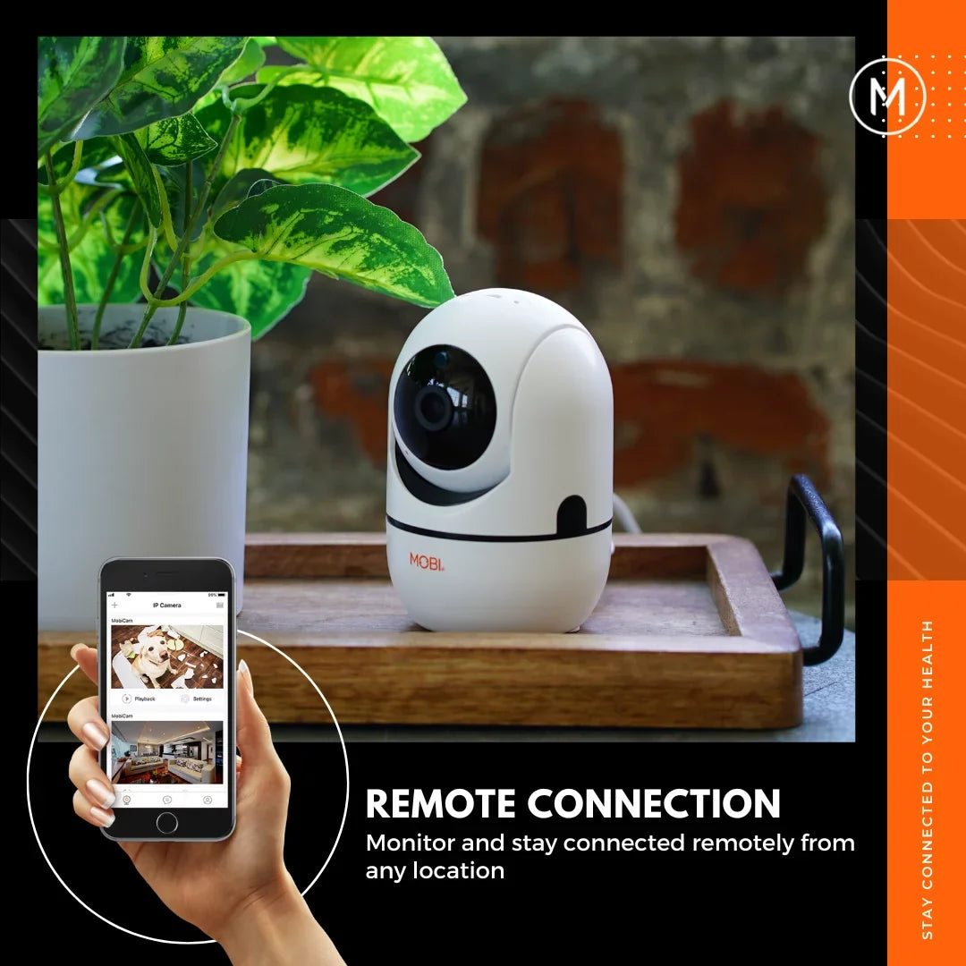 MOBI Connect Premium Whole Home Wireless Safety Kit Comes With 2 SOS Emergency Life Alert Buttons, 1 Smart Hub, 2 Door/Window Sensor, 1 HDX Camera – Fitting With iOS and Android