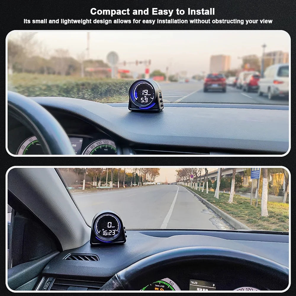 Multifunctional Car Head-Up Display - GPS Digital Speedometer with LED Display, KMH/MPH, Overspeed Alarm, and Fatigue Driving Reminder for Car, Truck, RV, SUV