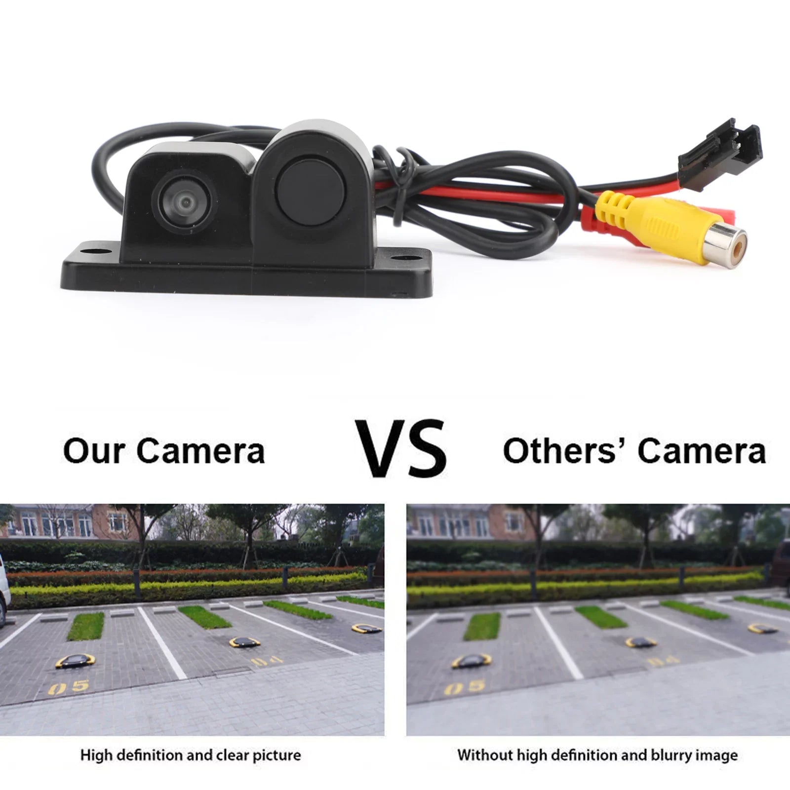 Car Rear View Camera + Sound Alarm + Sensor Radar 3 in 1 Car Park System Kit